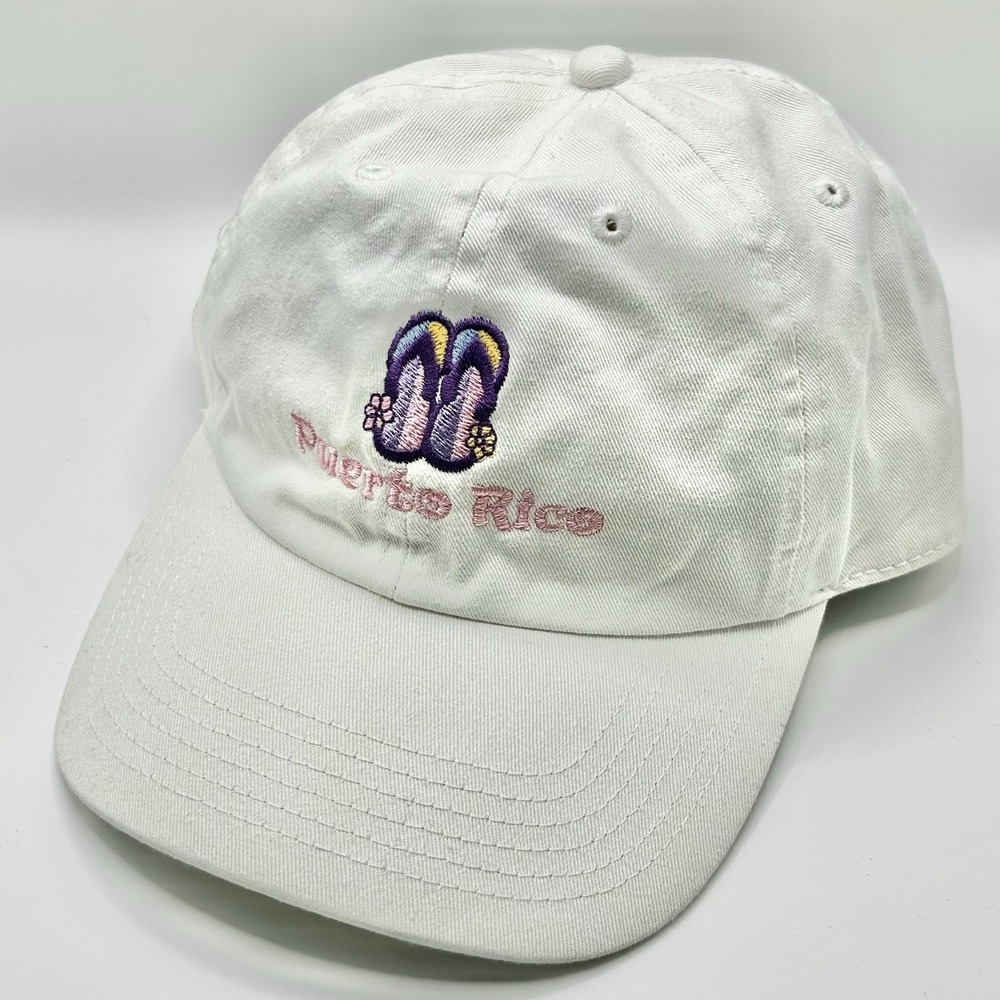 Puerto Rico Flip Flops Design Women's Hat Cap Adjustable Strapback White Casual